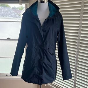 North Face Blue Coat Jacket with Hood and Zip In Puffer Women’s Medium